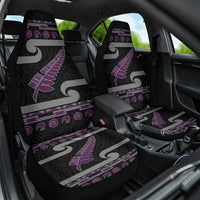 New Zealand Christmas Car Seat Cover Meri Kirihimete Silver Fern Knit Style Purple Color LT03 One Size Purple - Polynesian Pride