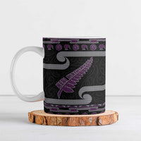 New Zealand Christmas Ceramic Mug Meri Kirihimete Silver Fern Knit Style Purple Color LT03 Purple - Polynesian Pride