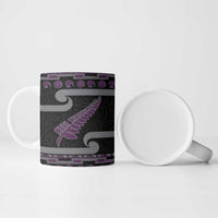 New Zealand Christmas Ceramic Mug Meri Kirihimete Silver Fern Knit Style Purple Color LT03 - Polynesian Pride