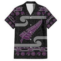 New Zealand Christmas Hawaiian Shirt Meri Kirihimete Silver Fern Knit Style Purple Color LT03 Purple - Polynesian Pride