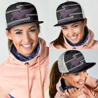 New Zealand Christmas Mesh Trucker Cap Meri Kirihimete Silver Fern Knit Style Purple Color LT03 - Polynesian Pride