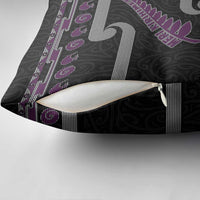 New Zealand Christmas Pillow Cover Meri Kirihimete Silver Fern Knit Style Purple Color LT03 - Polynesian Pride