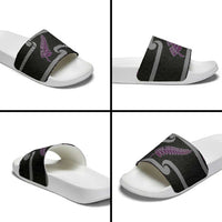 New Zealand Christmas Slide Sandals Meri Kirihimete Silver Fern Knit Style Purple Color LT03 - Polynesian Pride