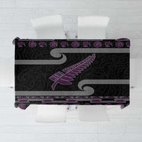 New Zealand Christmas Tablecloth Meri Kirihimete Silver Fern Knit Style Purple Color LT03 Purple - Polynesian Pride