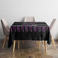 New Zealand Christmas Tablecloth Meri Kirihimete Silver Fern Knit Style Purple Color LT03 - Polynesian Pride