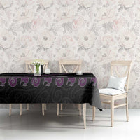 New Zealand Christmas Tablecloth Meri Kirihimete Silver Fern Knit Style Purple Color LT03 - Polynesian Pride