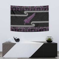 New Zealand Christmas Tapestry Meri Kirihimete Silver Fern Knit Style Purple Color LT03 - Polynesian Pride