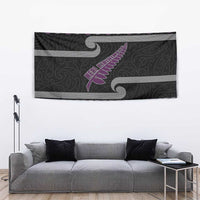 New Zealand Christmas Tapestry Meri Kirihimete Silver Fern Knit Style Purple Color LT03 - Polynesian Pride
