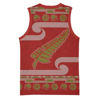 New Zealand Christmas Basketball Jersey Meri Kirihimete Silver Fern Knit Style Green Color LT03 - Polynesian Pride