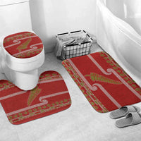 New Zealand Christmas Bathroom Set Meri Kirihimete Silver Fern Knit Style Green Color LT03 Mat Set Only (3 pcs) One Size Green - Polynesian Pride