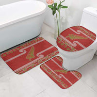 New Zealand Christmas Bathroom Set Meri Kirihimete Silver Fern Knit Style Green Color LT03 - Polynesian Pride