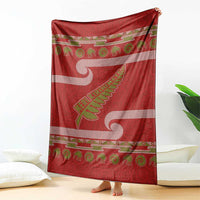 New Zealand Christmas Blanket Meri Kirihimete Silver Fern Knit Style Green Color LT03 - Polynesian Pride