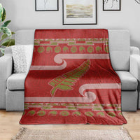 New Zealand Christmas Blanket Meri Kirihimete Silver Fern Knit Style Green Color LT03 - Polynesian Pride