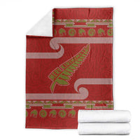 New Zealand Christmas Blanket Meri Kirihimete Silver Fern Knit Style Green Color LT03 - Polynesian Pride