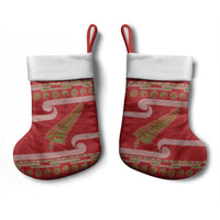 New Zealand Christmas Stocking Meri Kirihimete Silver Fern Knit Style Green Color LT03 - Polynesian Pride