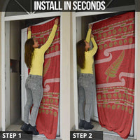 New Zealand Christmas Door Cover Meri Kirihimete Silver Fern Knit Style Green Color LT03 - Polynesian Pride