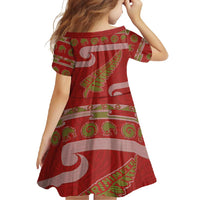 New Zealand Christmas Family Matching Summer Maxi Dress and Hawaiian Shirt Meri Kirihimete Silver Fern Knit Style Green Color LT03 - Polynesian Pride