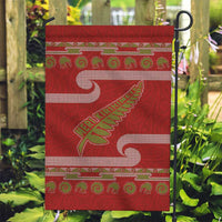New Zealand Christmas Garden Flag Meri Kirihimete Silver Fern Knit Style Green Color LT03 Garden Flag Green - Polynesian Pride