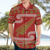 New Zealand Christmas Hawaiian Shirt Meri Kirihimete Silver Fern Knit Style Green Color LT03 - Polynesian Pride