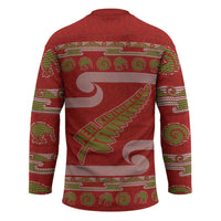 New Zealand Christmas Hockey Jersey Meri Kirihimete Silver Fern Knit Style Green Color LT03 - Polynesian Pride