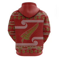New Zealand Christmas Hoodie Meri Kirihimete Silver Fern Knit Style Green Color LT03 - Polynesian Pride