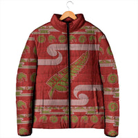New Zealand Christmas Padded Jacket Meri Kirihimete Silver Fern Knit Style Green Color LT03 - Polynesian Pride