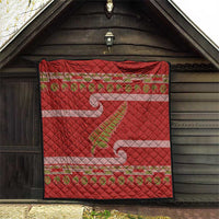 New Zealand Christmas Quilt Meri Kirihimete Silver Fern Knit Style Green Color LT03 - Polynesian Pride