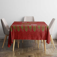 New Zealand Christmas Tablecloth Meri Kirihimete Silver Fern Knit Style Green Color LT03 - Polynesian Pride