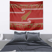 New Zealand Christmas Tapestry Meri Kirihimete Silver Fern Knit Style Green Color LT03 - Polynesian Pride