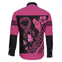 Breast Cancer Awareness Family Matching Off Shoulder Maxi Dress and Hawaiian Shirt Think Pink Polynesian Ribbon and Butterfly LT03 - Polynesian Pride