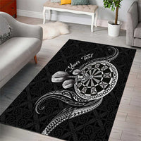 Personalised Niue Darts Masters Area Rug Tribal Hiapo Dartboard - Polynesian Pride