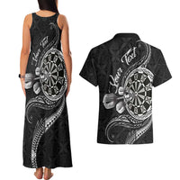 Personalised Niue Darts Masters Couples Matching Tank Maxi Dress and Hawaiian Shirt Tribal Hiapo Dartboard LT03 - Polynesian Pride