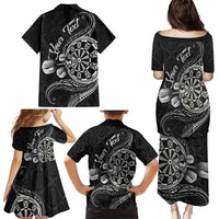 Personalised Niue Darts Masters Family Matching Puletasi and Hawaiian Shirt Tribal Hiapo Dartboard LT03 - Polynesian Pride