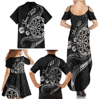 Personalised Niue Darts Masters Family Matching Summer Maxi Dress and Hawaiian Shirt Tribal Hiapo Dartboard LT03 - Polynesian Pride