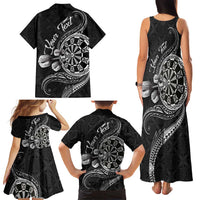 Personalised Niue Darts Masters Family Matching Tank Maxi Dress and Hawaiian Shirt Tribal Hiapo Dartboard LT03 - Polynesian Pride