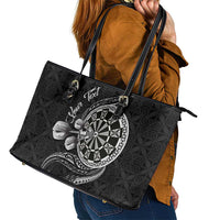 Personalised Niue Darts Masters Leather Tote Bag Tribal Hiapo Dartboard - Polynesian Pride
