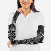 Personalised New Zealand Aotearoa Darts Masters Arm Sleeves Tribal Silver Fern and Ta Moko Dartboard LT03 - Polynesian Pride