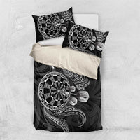Personalised New Zealand Aotearoa Darts Masters Bedding Set Tribal Silver Fern and Ta Moko Dartboard LT03 US Twin 172cm x 218cm Black - Polynesian Pride