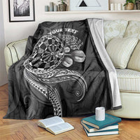 Personalised New Zealand Aotearoa Darts Masters Blanket Tribal Silver Fern and Ta Moko Dartboard LT03 Black - Polynesian Pride