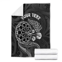 Personalised New Zealand Aotearoa Darts Masters Blanket Tribal Silver Fern and Ta Moko Dartboard LT03 - Polynesian Pride