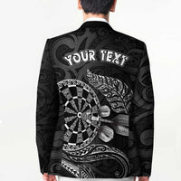 Personalised New Zealand Aotearoa Darts Masters Blazer Tribal Silver Fern and Ta Moko Dartboard LT03 - Polynesian Pride