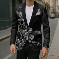 Personalised New Zealand Aotearoa Darts Masters Blazer Tribal Silver Fern and Ta Moko Dartboard LT03 - Polynesian Pride