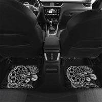 Personalised New Zealand Aotearoa Darts Masters Car Mats Tribal Silver Fern and Ta Moko Dartboard LT03 Set 2pcs - Back Black - Polynesian Pride