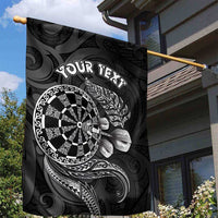 Personalised New Zealand Aotearoa Darts Masters Garden Flag Tribal Silver Fern and Ta Moko Dartboard LT03 - Polynesian Pride