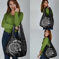 Personalised New Zealand Aotearoa Darts Masters Grocery Bag Tribal Silver Fern and Ta Moko Dartboard LT03 - Polynesian Pride