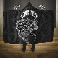 Personalised New Zealand Aotearoa Darts Masters Hooded Blanket Tribal Silver Fern and Ta Moko Dartboard LT03 - Polynesian Pride