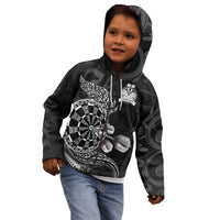 Personalised New Zealand Aotearoa Darts Masters Kid Hoodie Tribal Silver Fern and Ta Moko Dartboard LT03 - Polynesian Pride