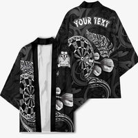 Personalised New Zealand Aotearoa Darts Masters Kimono Tribal Silver Fern and Ta Moko Dartboard LT03 - Polynesian Pride