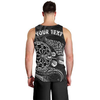Personalised New Zealand Aotearoa Darts Masters Men Tank Top Tribal Silver Fern and Ta Moko Dartboard LT03 - Polynesian Pride