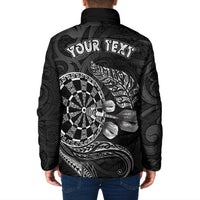 Personalised New Zealand Aotearoa Darts Masters Padded Jacket Tribal Silver Fern and Ta Moko Dartboard LT03 - Polynesian Pride